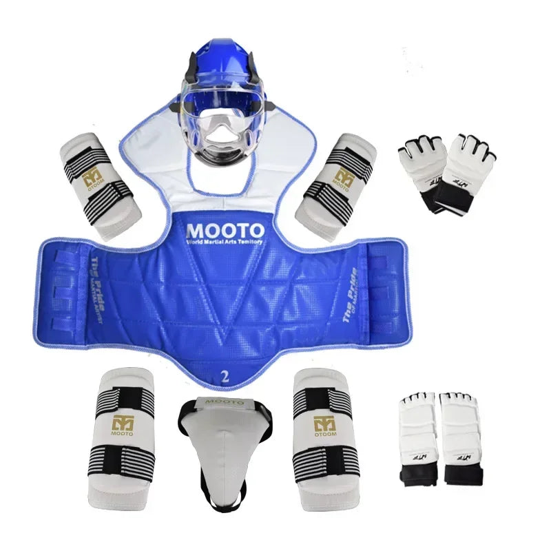8Pcs Full Set Taekwondo Protective Gear Actual Combat Equipe Thick Competition Martial Arts Combat Protector Set Gear Training