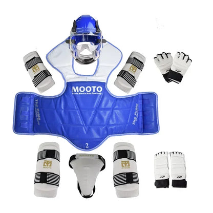 8Pcs Full Set Taekwondo Protective Gear Actual Combat Equipe Thick Competition Martial Arts Combat Protector Set Gear Training