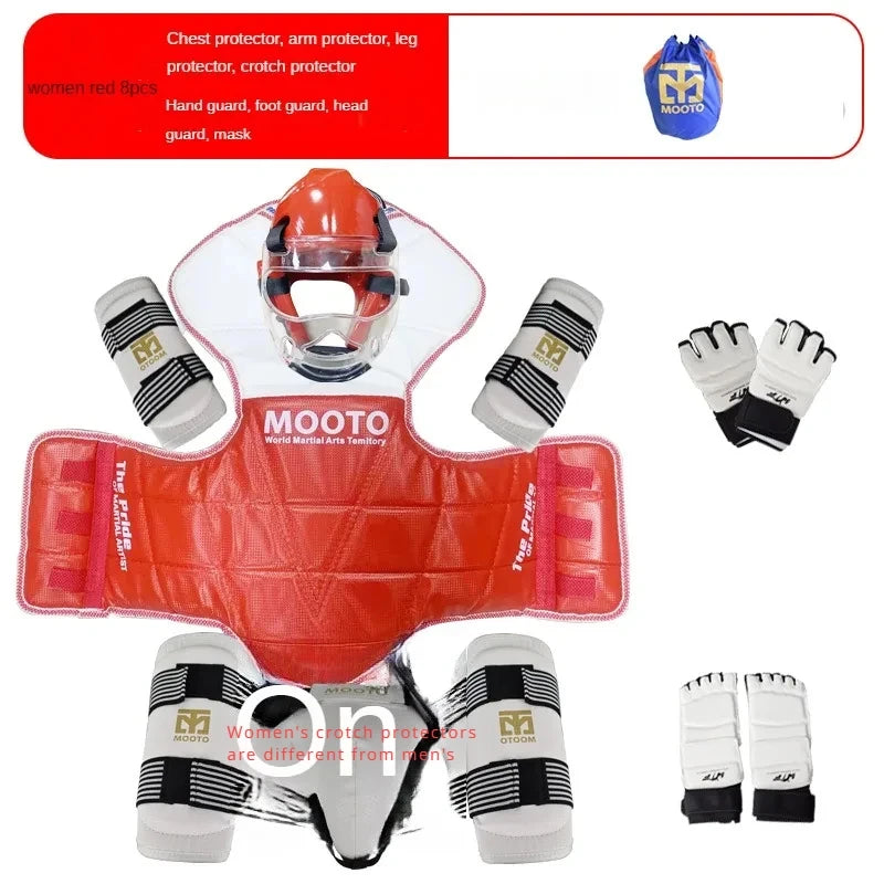 8Pcs Full Set Taekwondo Protective Gear Actual Combat Equipe Thick Competition Martial Arts Combat Protector Set Gear Training