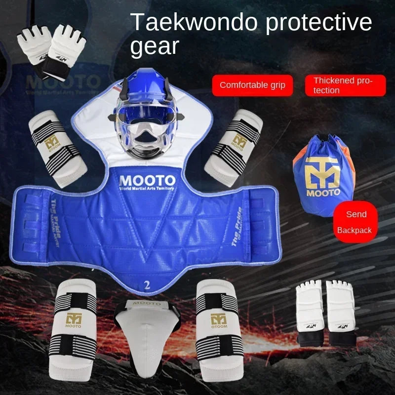 8Pcs Full Set Taekwondo Protective Gear Actual Combat Equipe Thick Competition Martial Arts Combat Protector Set Gear Training