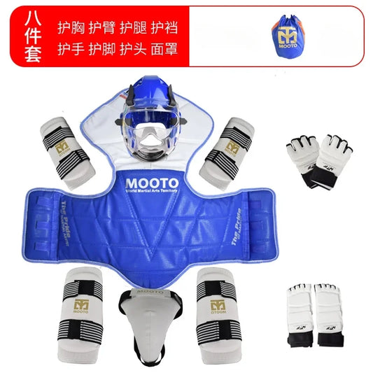 8Pcs Full Set Taekwondo Protective Gear Actual Combat Equipe Thick Competition Martial Arts Combat Protector Set Gear Training