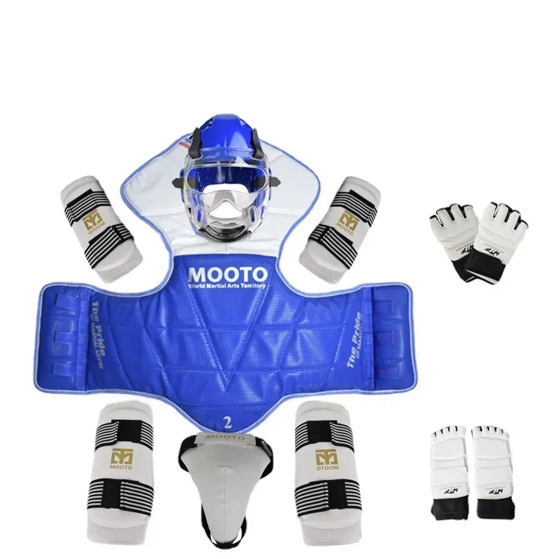 8Pcs Full Set Taekwondo Protective Gear Actual Combat Equipe Thick Competition Martial Arts Combat Protector Set Gear Training