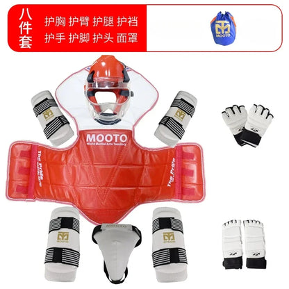 8Pcs Full Set Taekwondo Protective Gear Actual Combat Equipe Thick Competition Martial Arts Combat Protector Set Gear Training